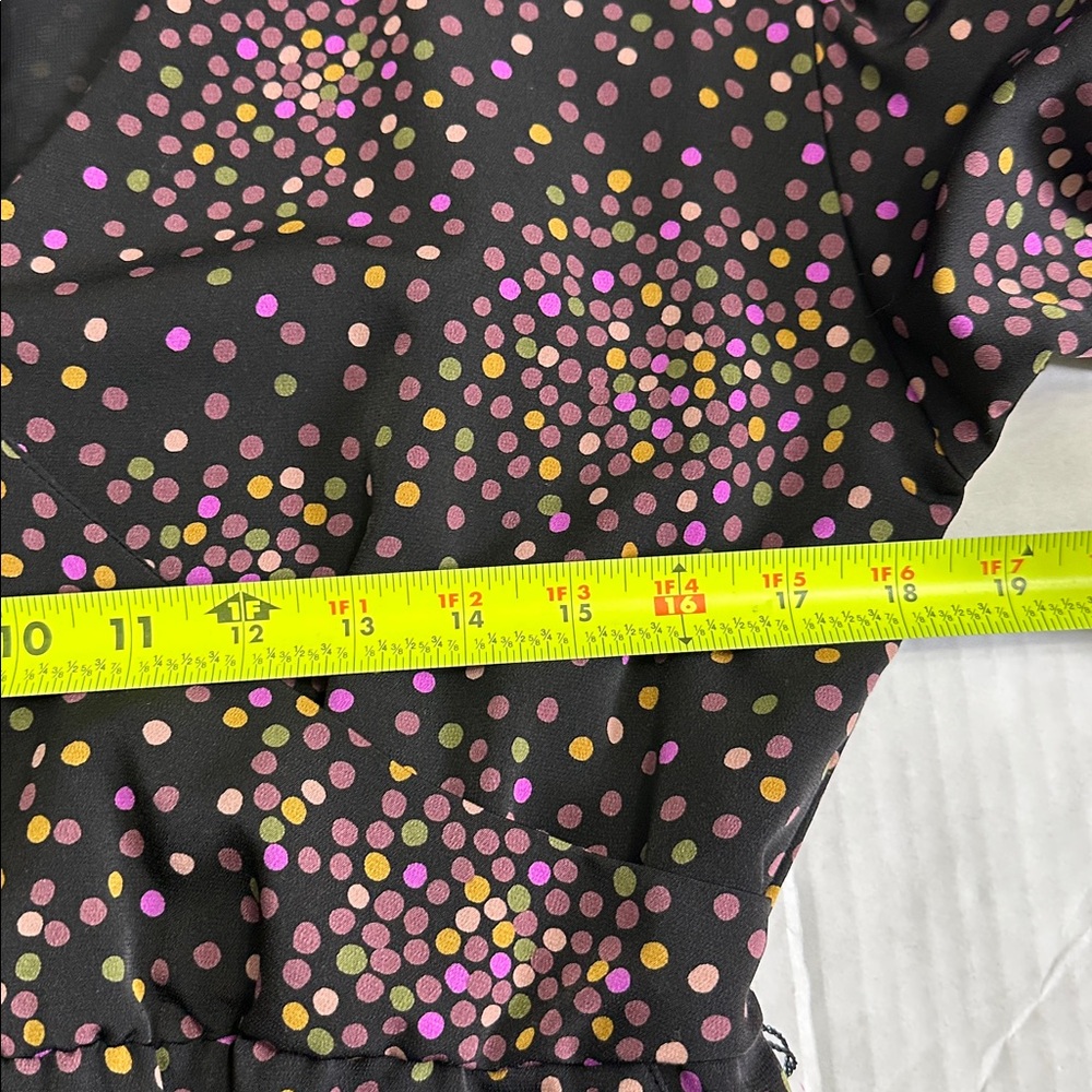 KATE SPADE NEW YORK Disco Dots Cropped Jumpsuit Womens 10 V‎ Neck Retro - Picture 10 of 16